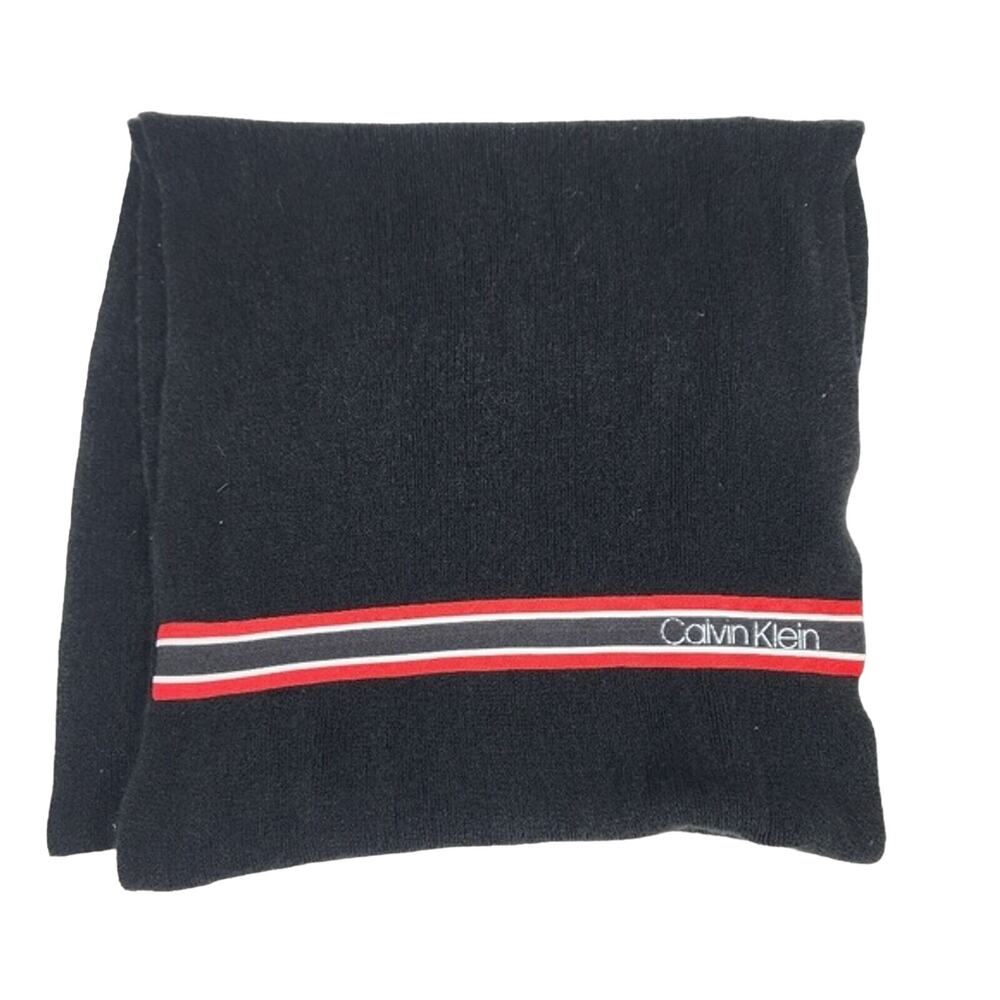Calvin Klein Black Logo'd Super Soft Infinity Scarf